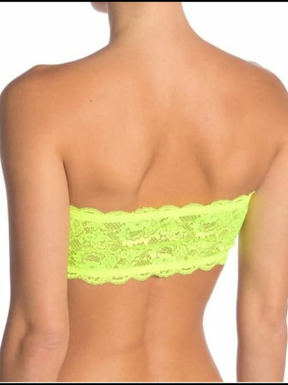 Cosabella Never Say Never Flirtie Bandeau Lace Bra Neon Lime Green Size S - Picture 2 of 11